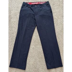 Under Armour Men's Straight Leg Golf Chino Pants Men's 38/32 Black Flat Front